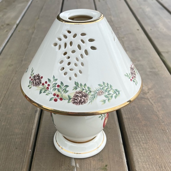 Lenox Boxwood & Pine Pattern Tea Light Lamp Candle Holder in Original Box - Picture 8 of 15